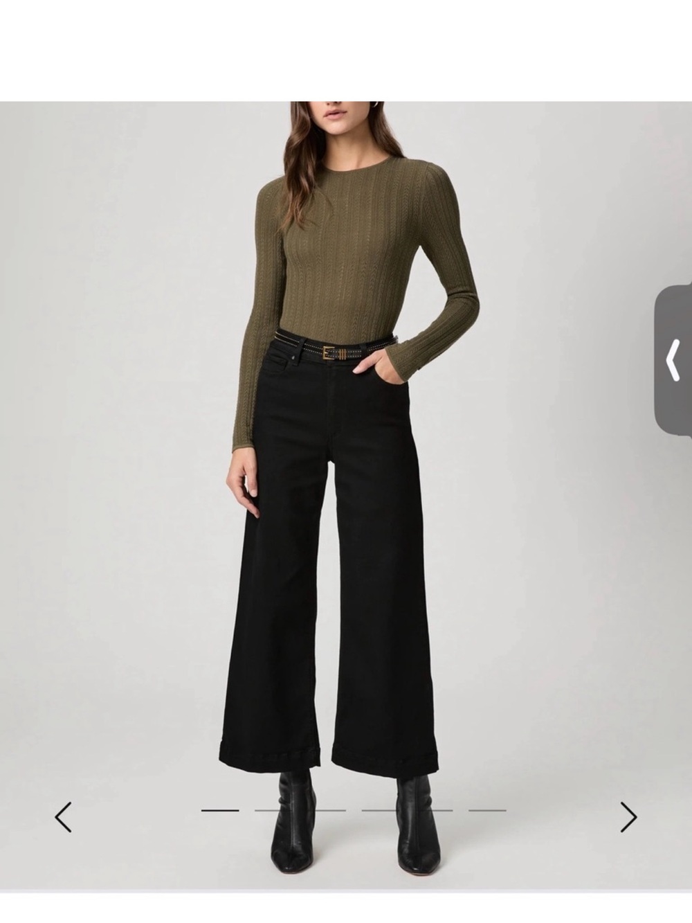 PAIGE Anessa Black Wide-Leg Jeans size 26